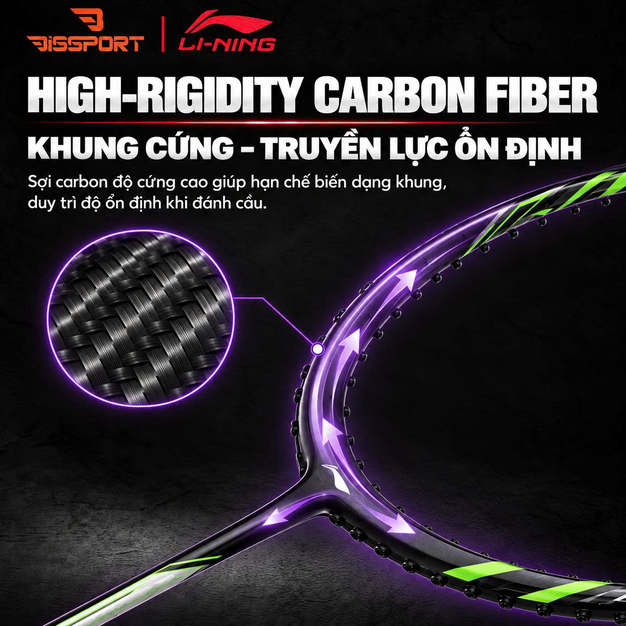 Vợt Cầu Lông Li-Ning Halbertec 1000 Chính Hãng - Kiểm Soát Tốt, Tốc Độ, Linh Hoạt, Chống Rung, Bền Bỉ, Toàn Diện